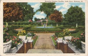 Lytle Park Sunken Garden Mattoon Illinois Postcard 2R5-349