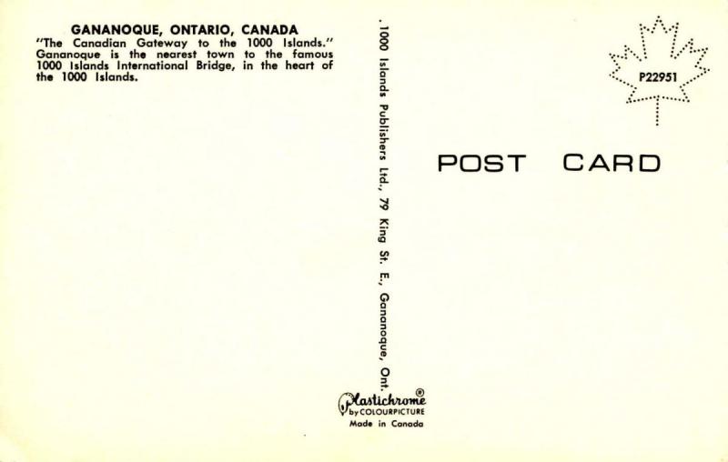 Canada - Ontario, Gananogue. Gateway to Thousand Islands