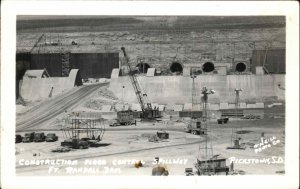 Pickstown SD South Dakota Ft. Randall Dam Construction Real Photo Postcard