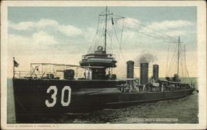 WWI US Navy Ship Torpedo Boat Destroyer #30 c1915 Postcard