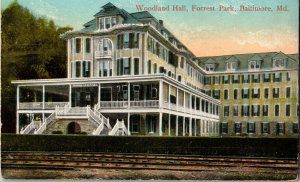 Woodland Hall, Forrest Park Baltiore MD c1912 Vintage Postcard F60