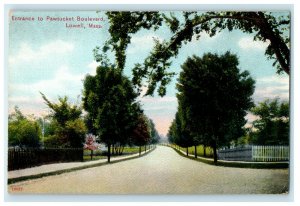 1909 Entrance To Pawtucket Boulevards Lowell Massachusetts MA Antique Postcard  