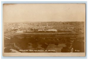 c1920's Bird's Eye View Jerusalem Mount Of Olives  Israel RPPC Photo Postcard 