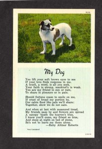 My Dog Poem by Ruby Altizer Roberts Linen Postcard Animals