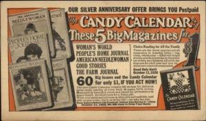 Women's Magazine Subscription Promo Candy Calendar Postal Card