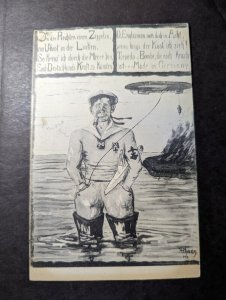Mint Germany Military Poem Postcard Zeppelins Naval Ships Soldier
