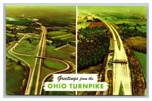 Vintage 1960's Postcard Greetings From The Ohio Turnpike - Aerial View