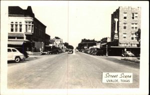 Uvalde TX Street Scene c1940 Real Photo Postcard