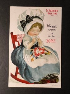 Mint USA Postcard St Valentines Day Greeting Ellen Clapsaddle Womans Sphere Home