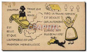 Old Postcard Is Beautiful and Wonderful Lautomobile is an invention