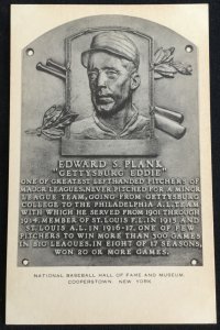 Unused Postcard Edward S Plank Baseball Hall of Fame NY LB