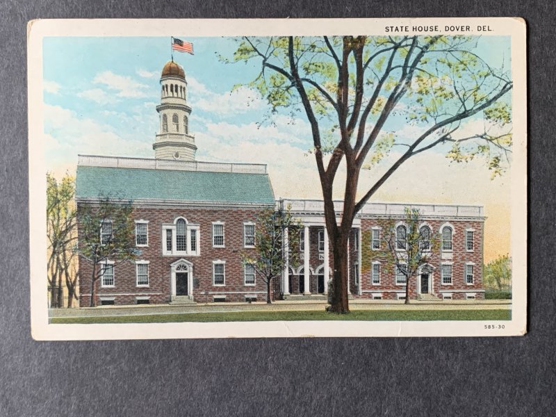 State House Dover DE Linen Postcard H2090080827