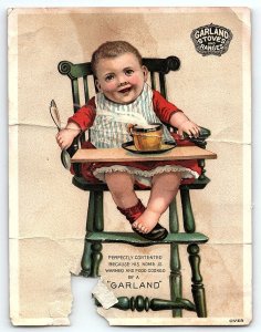 c1880 GARLAND STOVES AND RANGES BABY HIGHCHAIR VICTORIAN TRADE CARD Z1361