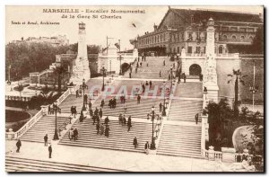 Marseille - Monumental Staircase Gae St Charles - Old Postcard