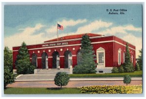 Auburn Alabama Postcard US Post Office Exterior Building c1940 Vintage Antique