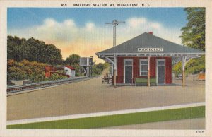 Ridgecrest North Carolina Railroad Station Exterior Vintage Postcard KK570