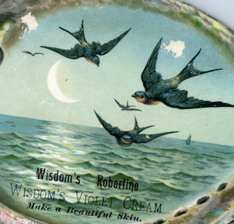 1889 Die-Cut Abalone Shell Wisdom's Robertine & Violet Cream For The Skin #6Z