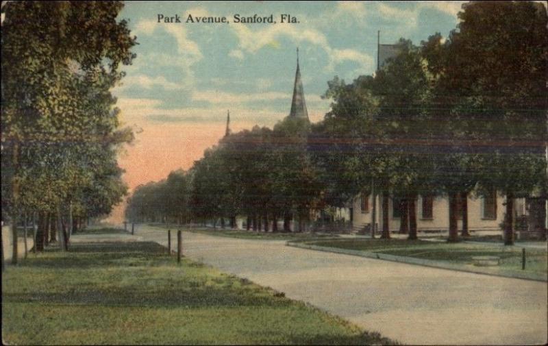 Sanford FL Park Ave c1910 Postcard