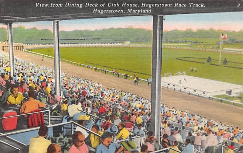 Hagerstown, Maryland Dining Deck of Club House, Horse Racing Unused 