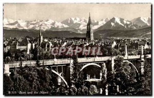 Old Postcard Bern Und Die Alpen