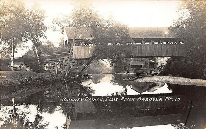 Andover ME Ellis River Covered Bridge Real Photo Photograph