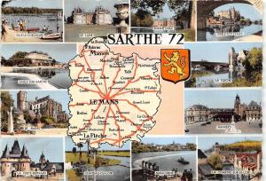 BF30118 sarthe 72 map cartes geographiques france