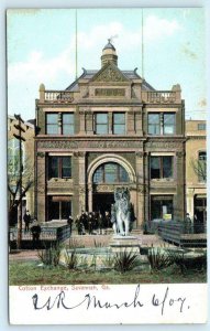 SAVANNAH, Georgia GA ~ Street Scene COTTON EXCHANGE 1907 UDB Postcard