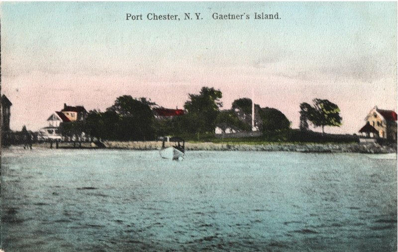 VINTAGE POSTCARD GAETNER'S ISLAND PORT CHESTER NEW YORK UNCOMMON CARD