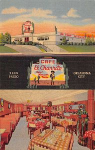 Oklahoma City Oklahoma Cafe El Charrito Dining Room Vintage Postcard AA15744