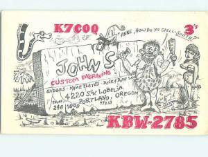 comic - QSL CB HAM RADIO CARD Portland Oregon OR s0263