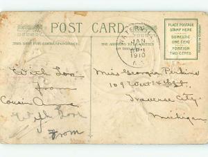 Divided-Back new year TWO BROWN & YELLOW BIRDS r3852