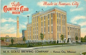 Postcard 1940s Kansas City Missouri MK Goetz Brewing occupation Allis MO24-2582