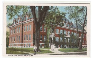 Morse High School Bath Maine 1920c postcard