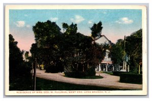 Vintage 1920s Postcard Residence of Mrs. Geo M. Pullman West End Long Branch, NJ