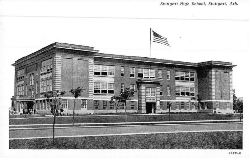 Stuttgart Arkansas birds eye view Stuttgart High School antique pc Z28835