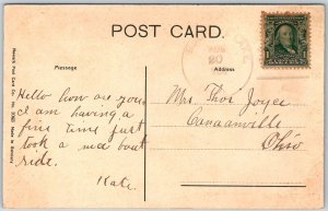 Buckeye Lake Ohio 1908 Postcard Ready To Sail Sailboats Dock