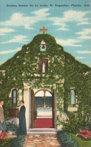 Vintage Postcard 1930's Shrine Nuestra Senora De La Leche St. Augustine Florida