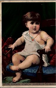 c1880 USE NIAGARA STARCH BABY ADVERTISING VICTORIAN TRADE CARD 25-203