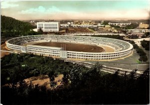 VINTAGE CONTINENTAL SIZE POSTCARD AERIAL VIEW OF THE OLYMPIC STADIUM ROME