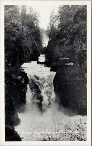 Qualicum Beach BC The Gorge Englishman's River Falls Real Photo Postcard H20