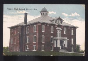 PIGGOTT ARKANSAS PIGGOTT HIGH SCHOOL BUILDING VINTAGE POSTCARD MARSHALL MO.