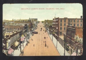 OKLAHOMA CITY OKLAHOMA DOWNTOWN STREET SCENE BIRDSEYE VIEW POSTCARD 1909