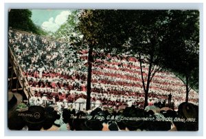 c1910s The Living Flag G.A.R Encampment, Toledo Ohio. Postcard F117E