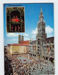 Postcard Glockenspiel, Munich, Germany