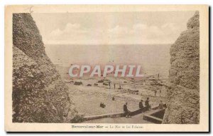 Old Postcard Berneval sur Mer Sea and Cliffs