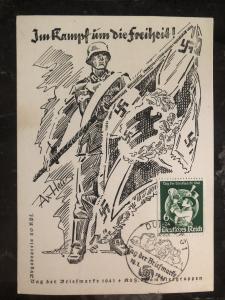 1941 Duisburg Germany Patriotic Postcard cover The fight for freedom