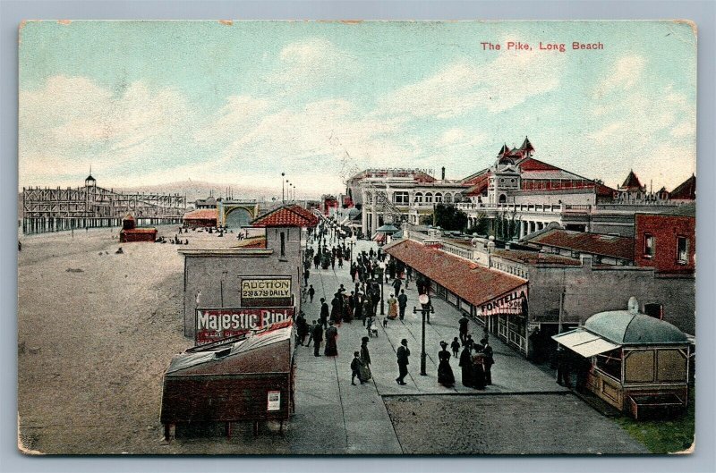 LONG BEACH CA THE PIKE ANTIQUE POSTCARD