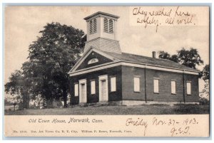 Norwalk Connecticut Postcard Old Town House Exterior View c1903 Vintage Antique