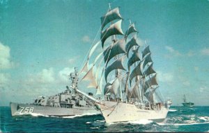 Ships Windjammer The Christian Radich Under Full Sail