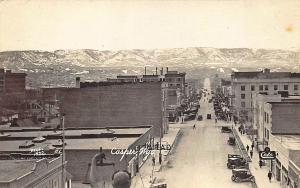 Casper WY Business District Storefronts Old Cars Bell Photo 1922 RPPC